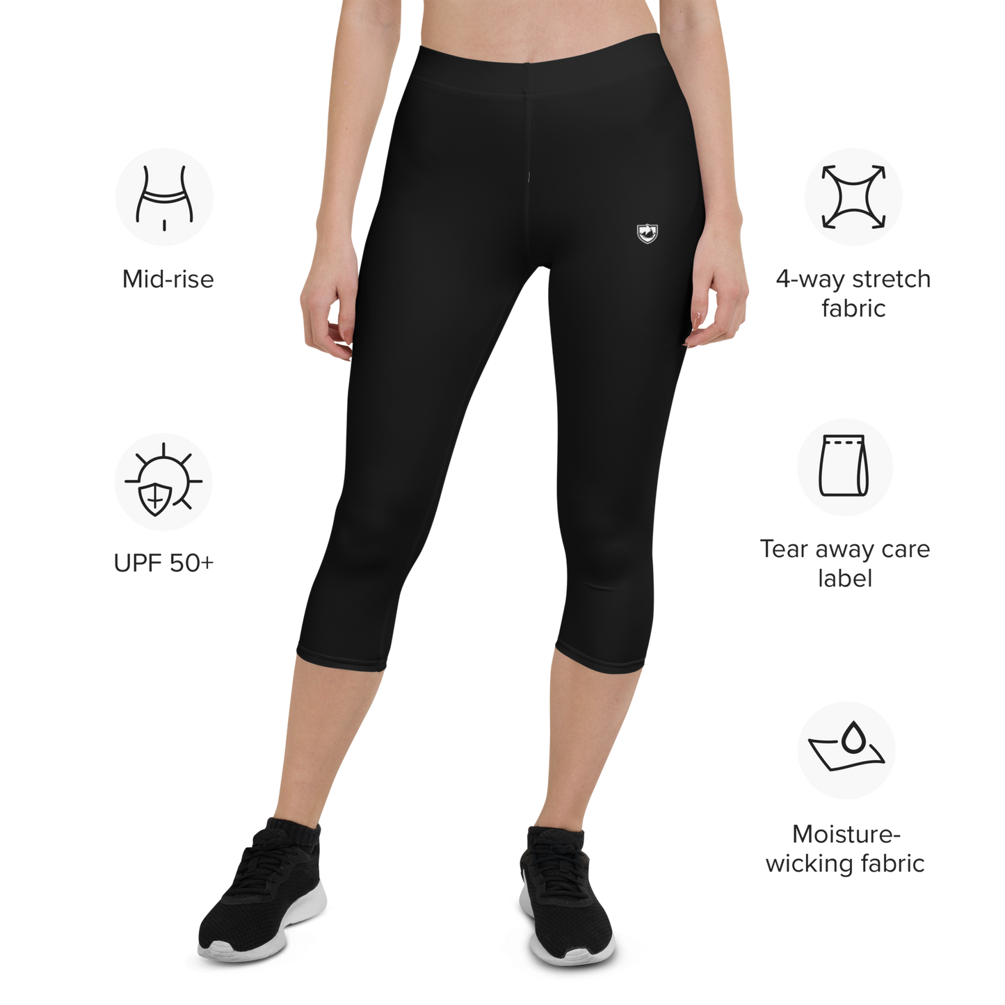 KWR Apparel Capri Leggings Black